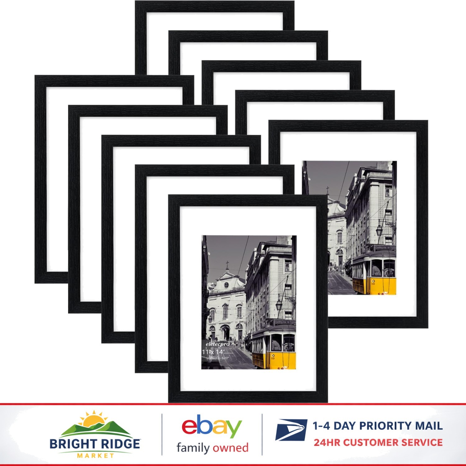 Lightweight Rectangular Picture Frames Set for Vertical or Horizontal Display gallery