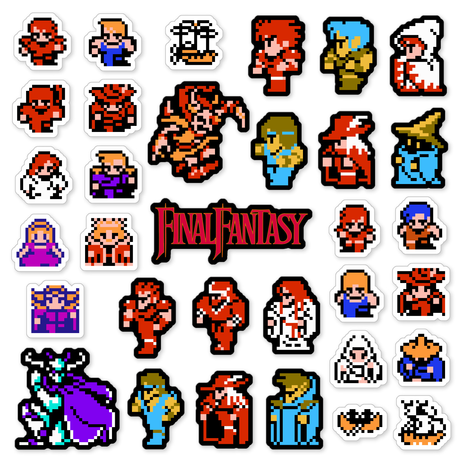 Final Fantasy 1 Stickers Nintendo NES Pixel Art 33 Sticker Pack gallery