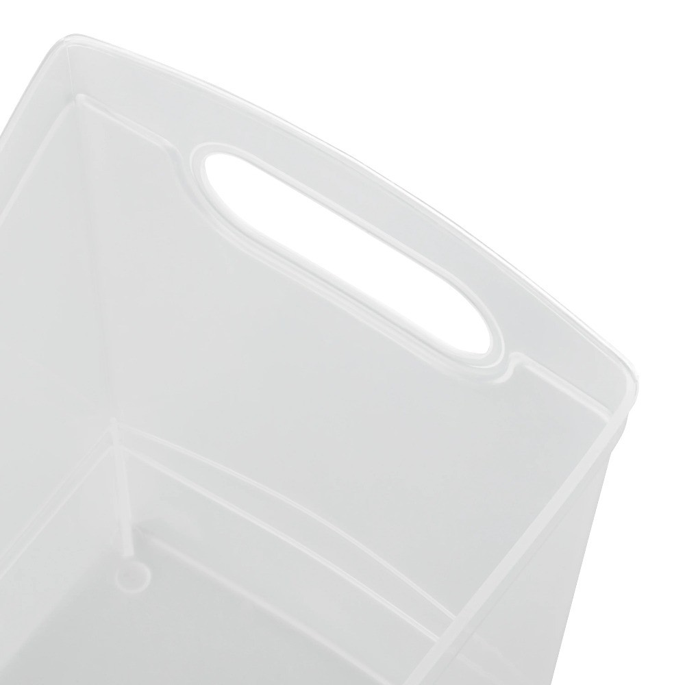 Plastic Utility Storage Bin 12 Qt Narrow Rectangle with Carrying Handles, Clear gallery