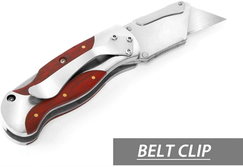 Folding Utility Knife QUICK CHANGE BLADE With Belt Clip Camping Knife Back Lock gallery