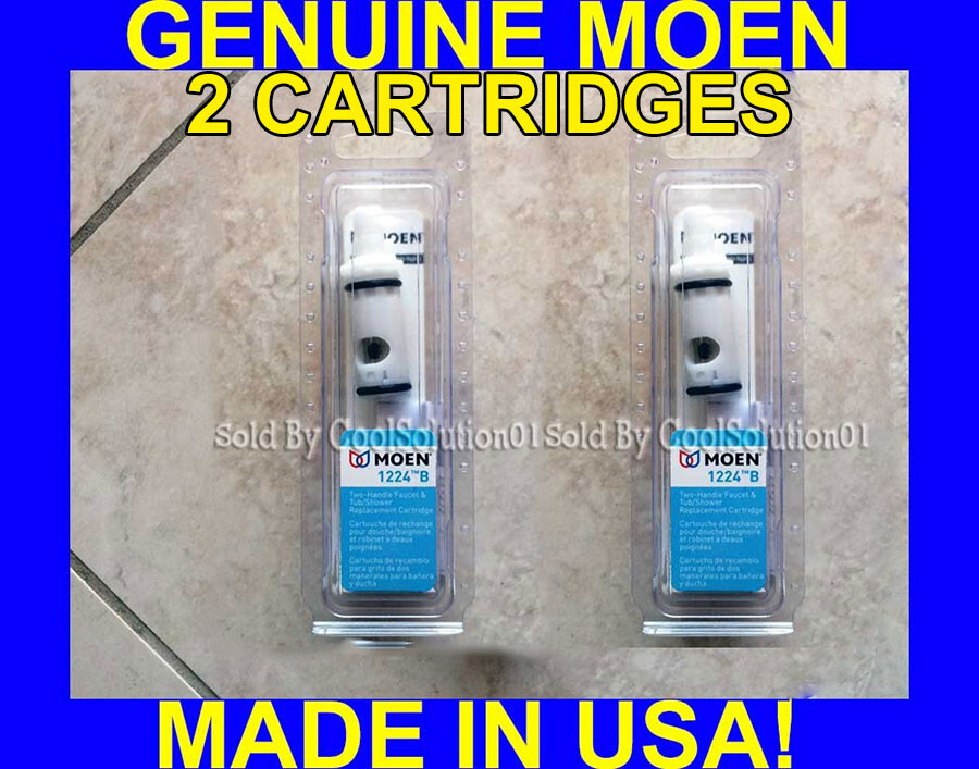 NEW 2 PACK GENUINE MOEN 1224 Two Handle Hot/Cold Faucet 1224B Cartridge USA MADE gallery