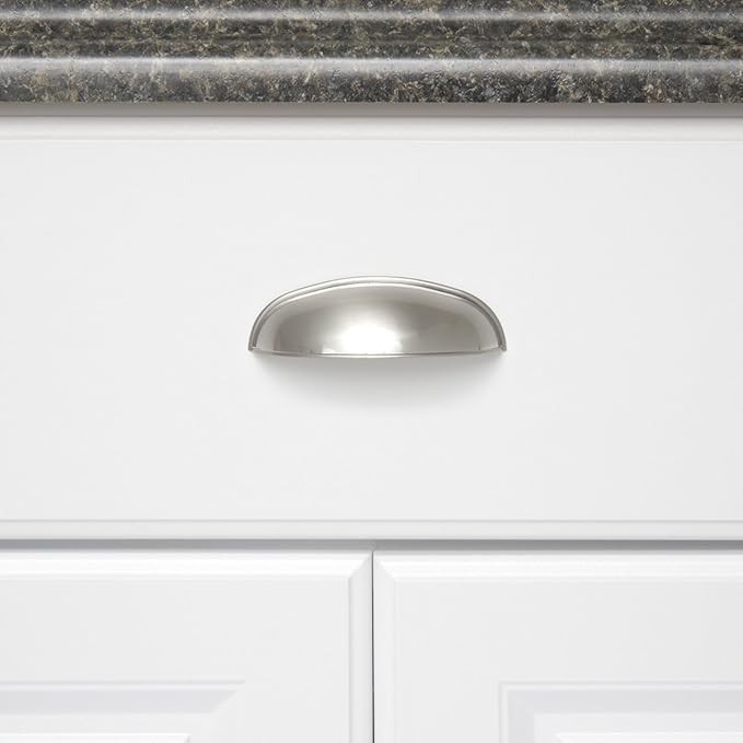 10-pack Cup Pulls Cabinet Hardware Brushed Satin Nickel Pull Bin Drawer Handle gallery