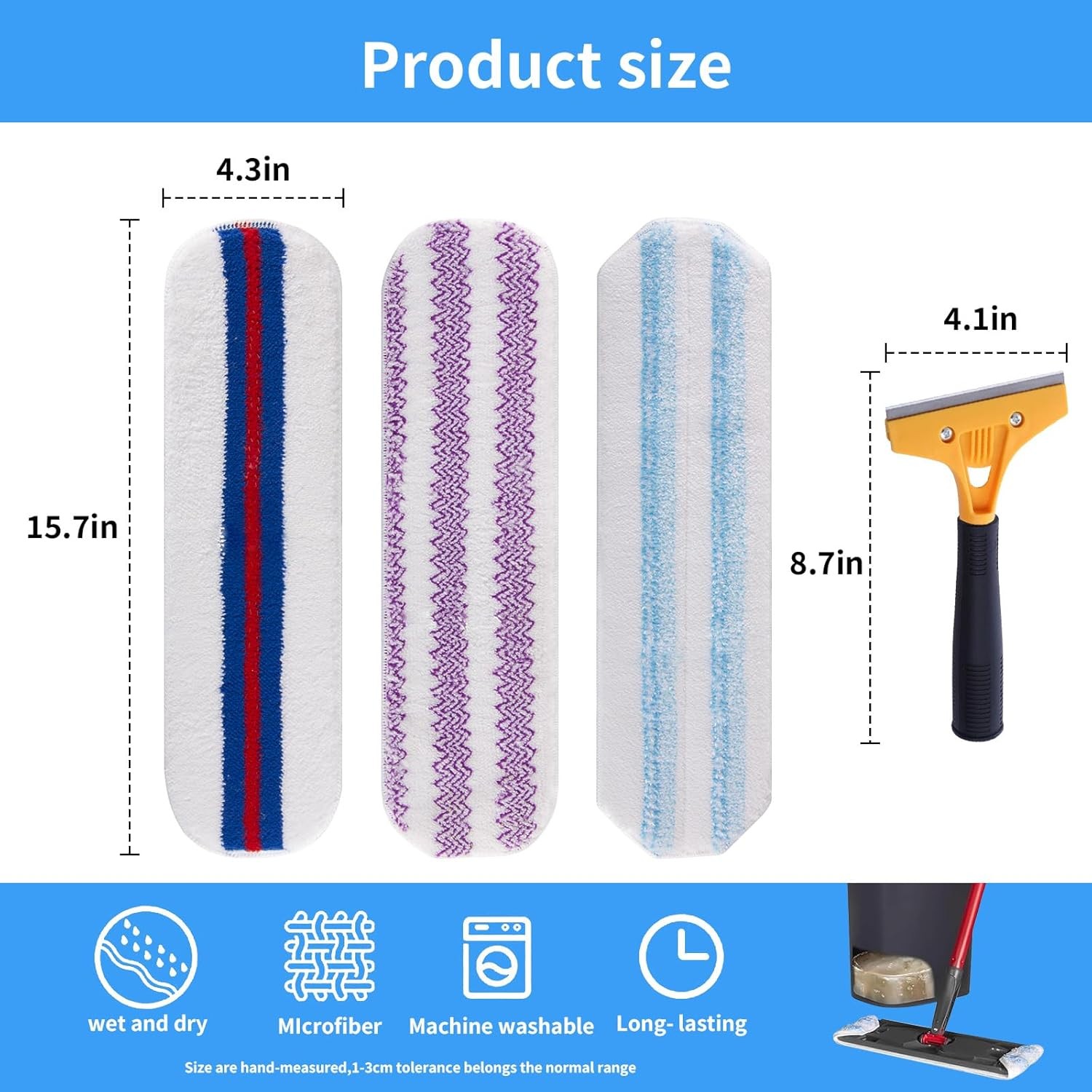 6 Pack Mop Replacement Pads Compatible with O Cedar H2pro Flat Mop System, Mi... gallery