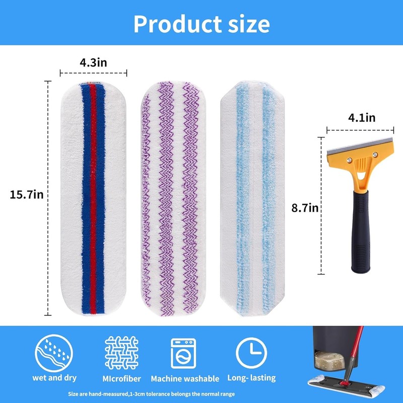 6 Pack Mop Replacement Pads Compatible with O Cedar H2pro Flat Mop System, Mi... gallery