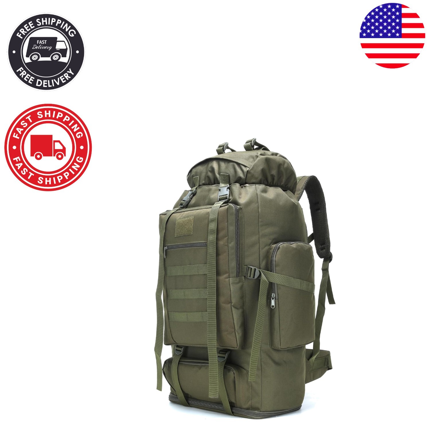 Lightweight 70L/100L Hiking Backpack with Comfortable Mesh Padding & Durability