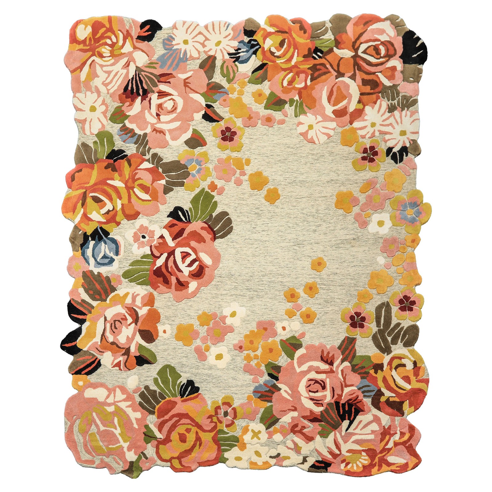 Irregular Shape 8x10 Wool Plush Pile Rug gallery