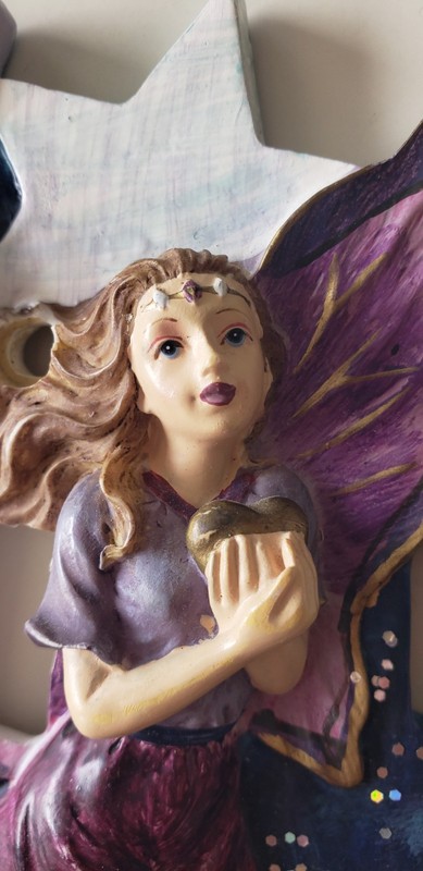Celestial Fairies Double Light Switch Cover, Vintage Stardust..no screws gallery