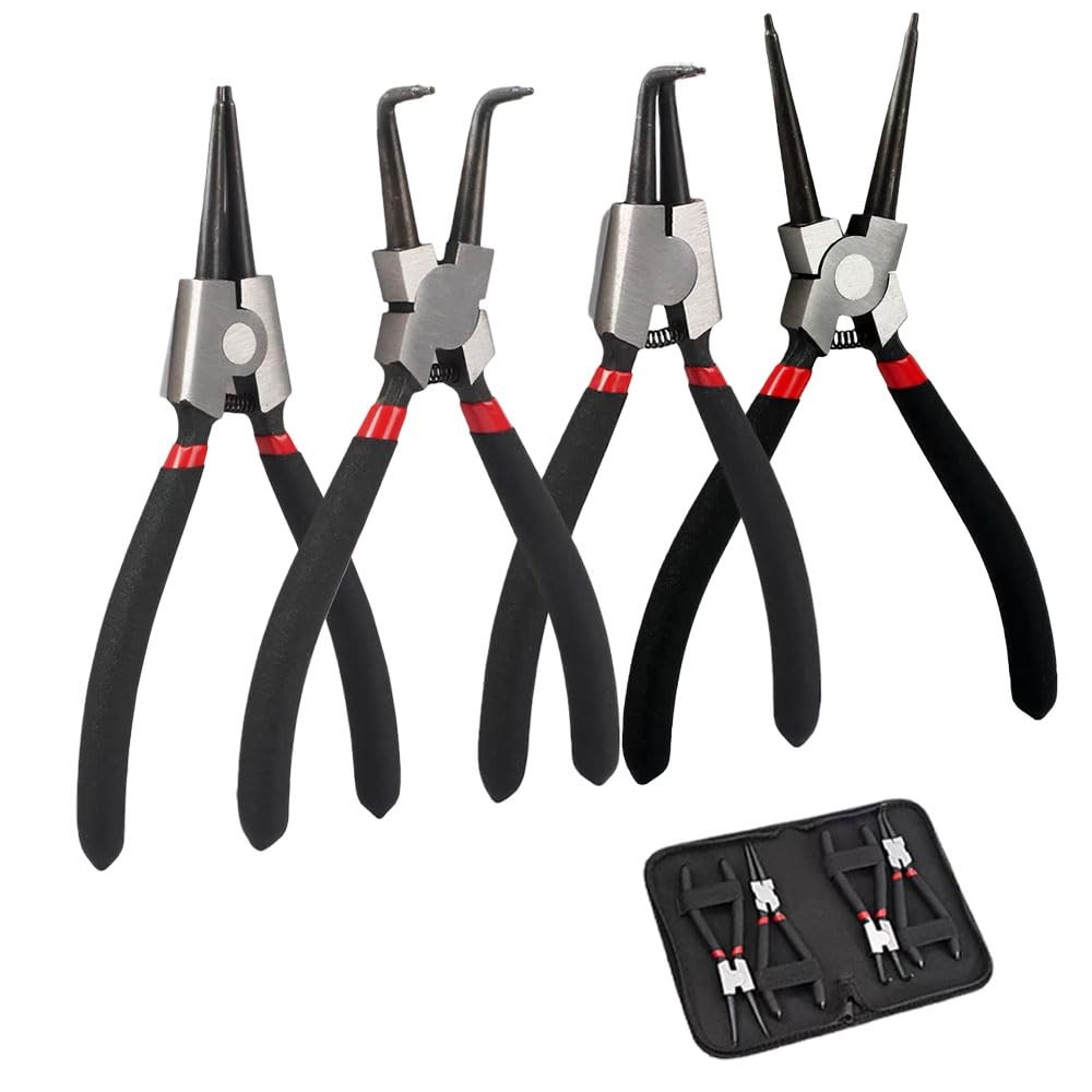 7 Inches Snap Ring Pliers Set, 4 PCS Internal/External Circlip 7, Black gallery