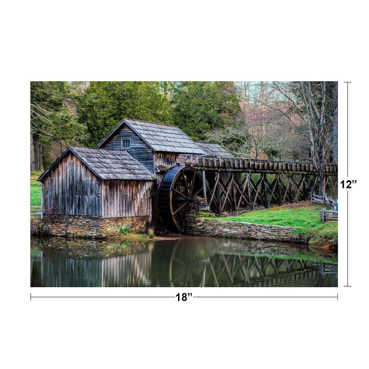Mabry Mill Watermill Blue Ridge Parkway Virginia Photo Art Poster 18x12 gallery