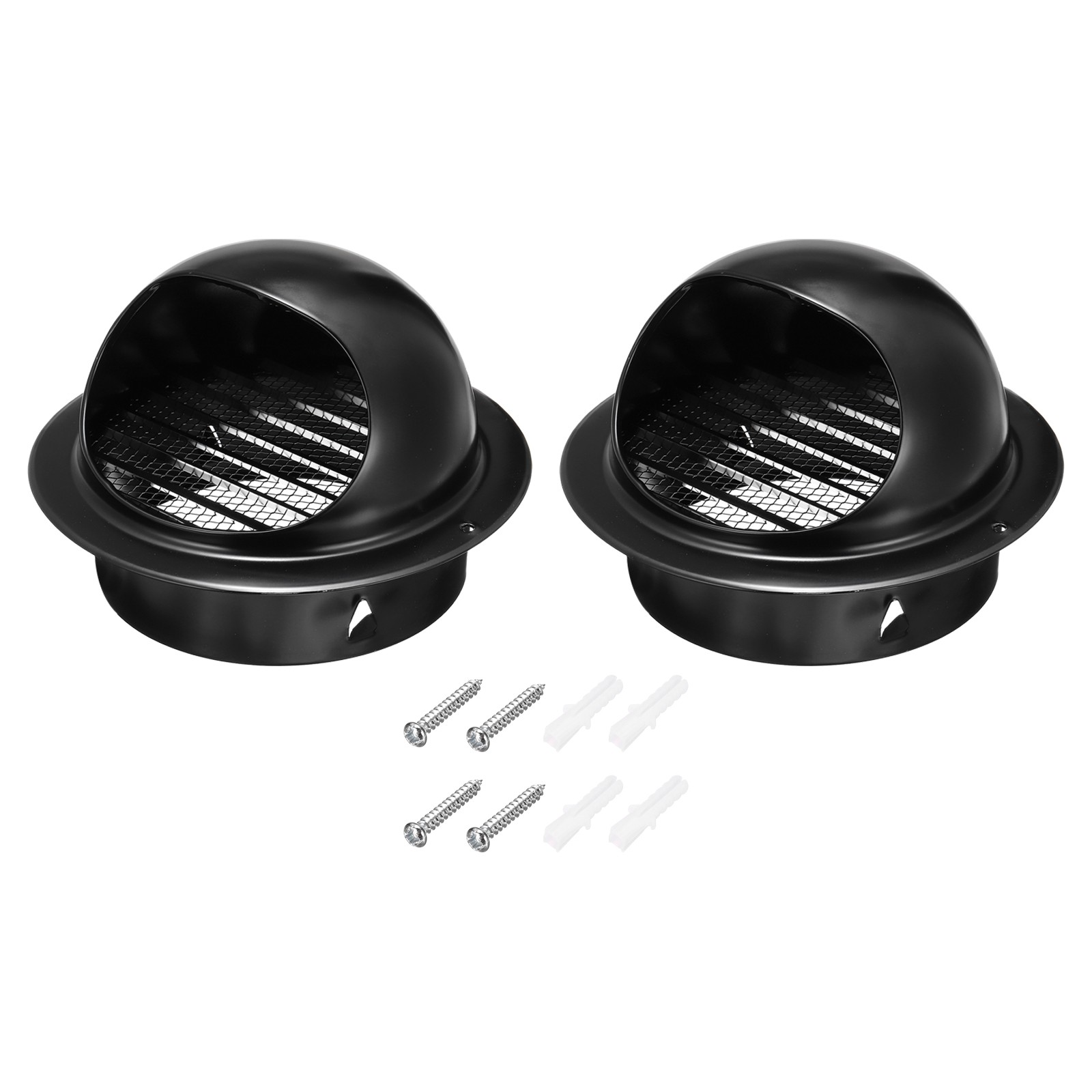 2PCS 3 Inch Vent Round Cover Stainless Steel Exterior Wall Round Air Vent Black gallery