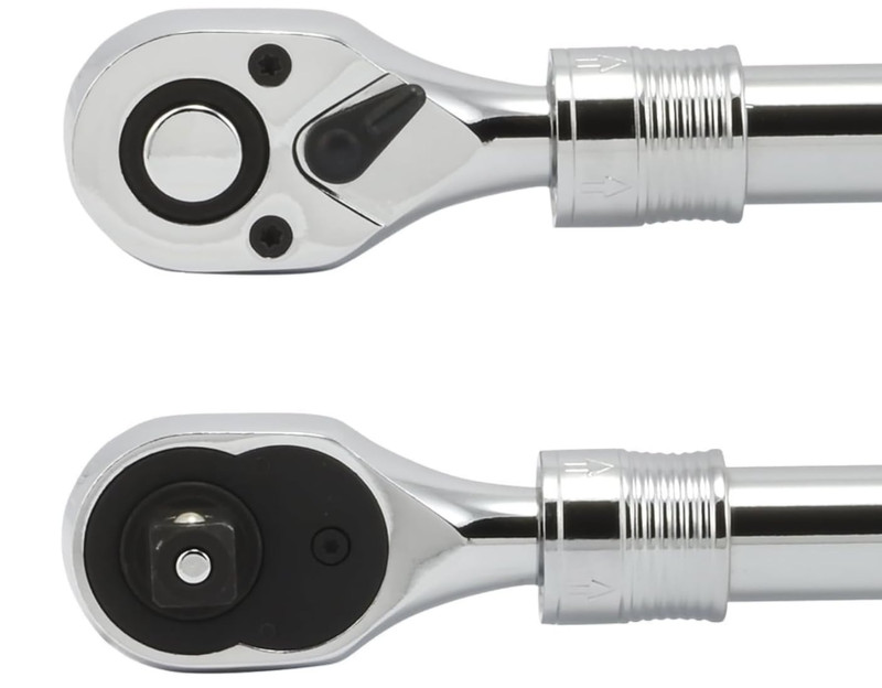 Mango de trinquete extensible 1/2", 72 dientes, reversible, agarre suave, rojo. gallery