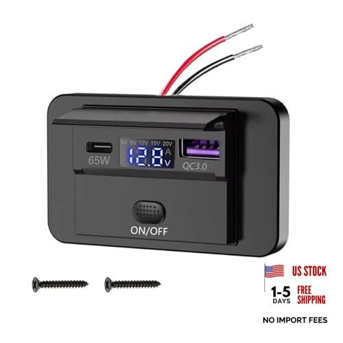 12V USB Outlet - Automatic Power Adjustment 65W PD3.0 & 18W QC 65W PD + 18W QC gallery