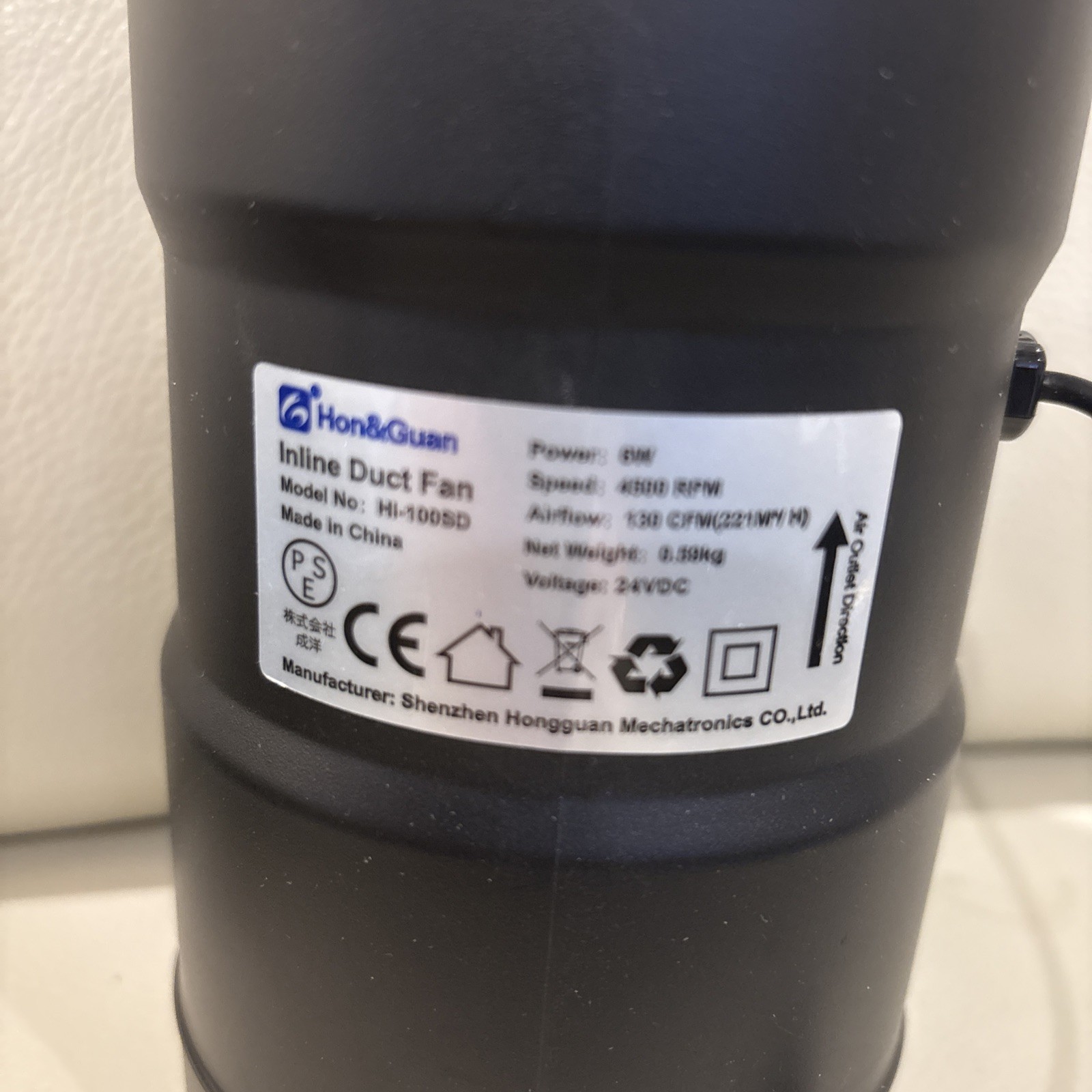 Hon&Guan 6" Duct Fan High Efficiency Inline Fan Mixed Flow Ventilation System gallery