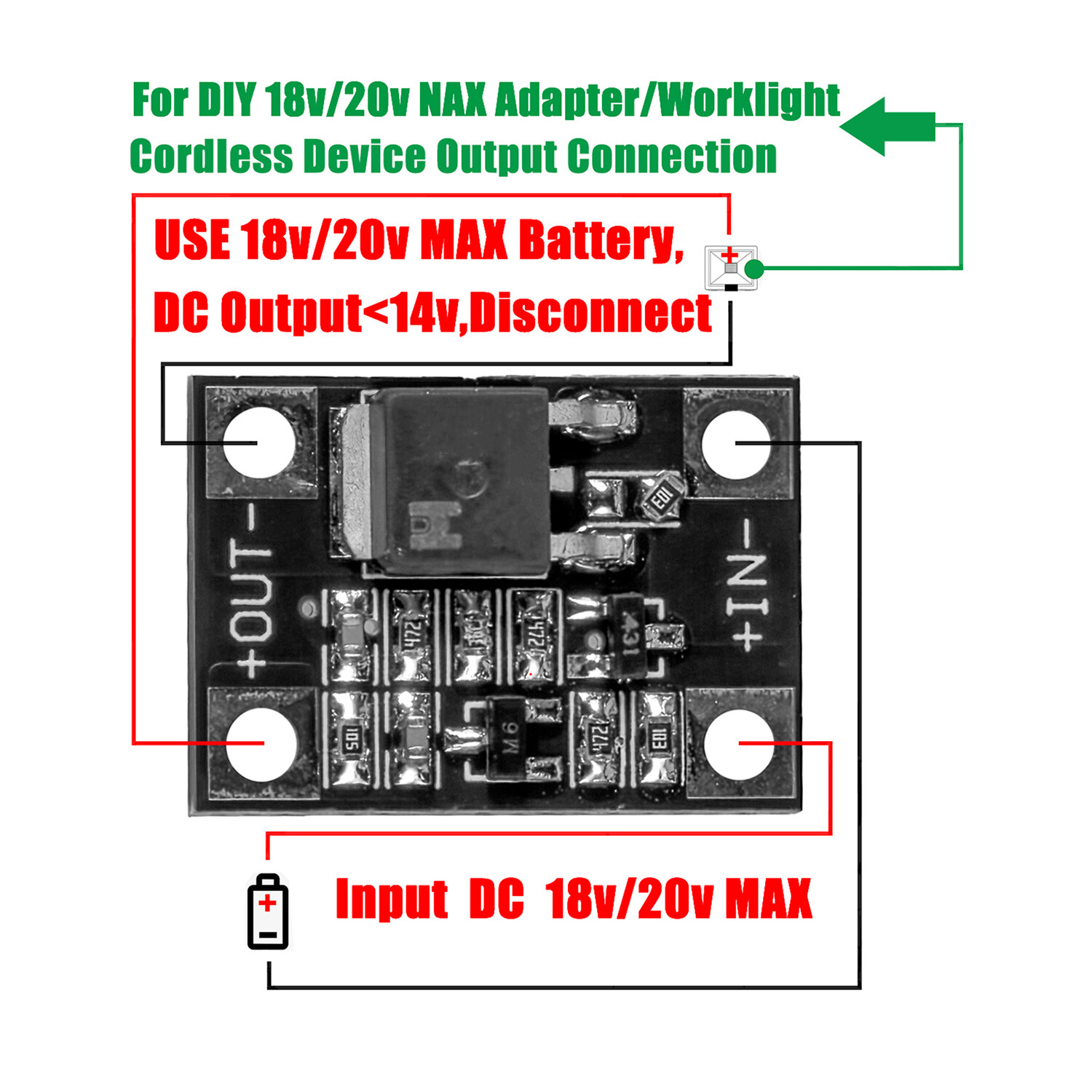 Discharge Protection Board For 18v/20v MAX Batteries DIY Connection 5A Output gallery