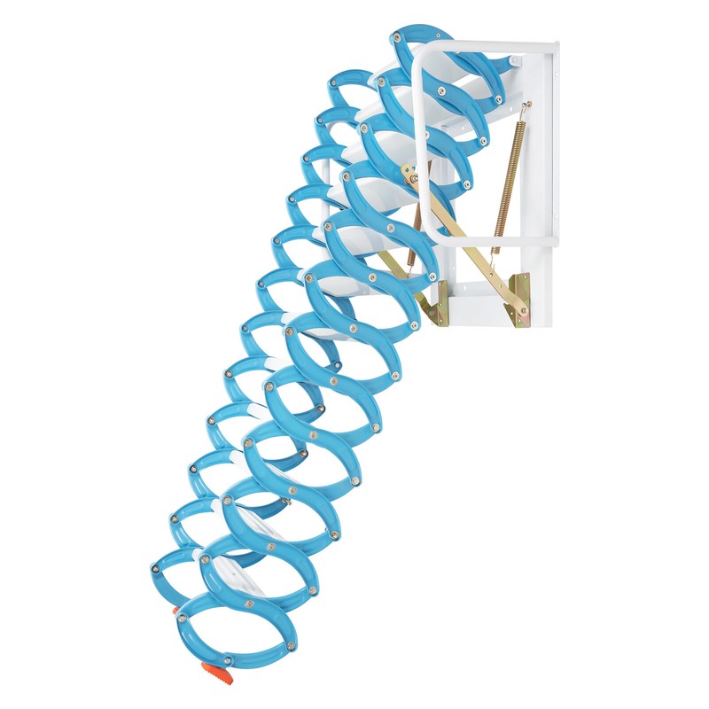 ??12 Steps Loft Wall Folding Pulldown Attic Ceiling Ladder Stairs 1102.3 lbs gallery