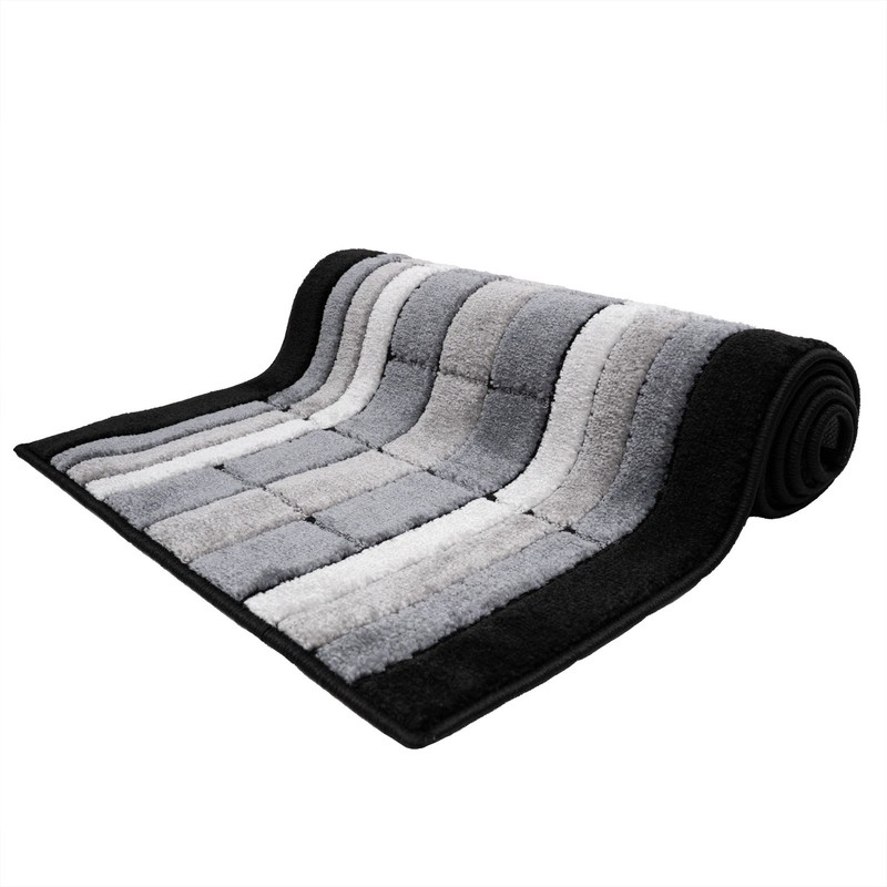 Custom Size Square Design Grey Washable Non Skid Runners 26"/30"/36" Wide Option gallery
