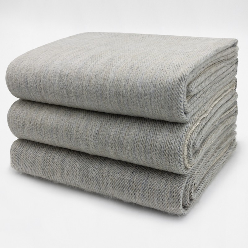 DOUBLE DENSITY ALPACA WOOL BLANKET THROW | QUEEN SIZE | SOFT&WARM – SILVER GRAY gallery