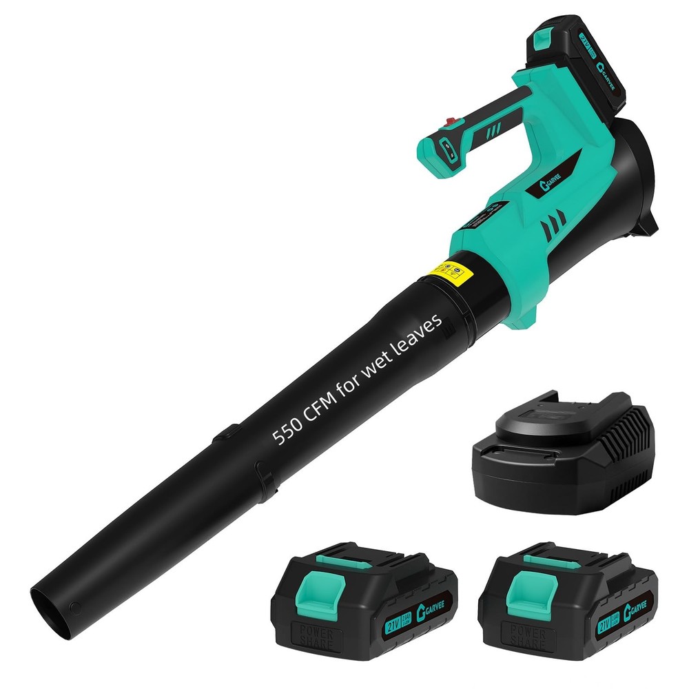 Wireless Leaf Blower 20V 6-Speed Adjustable Electric Blower w/ 2×2.0Ah Batteries