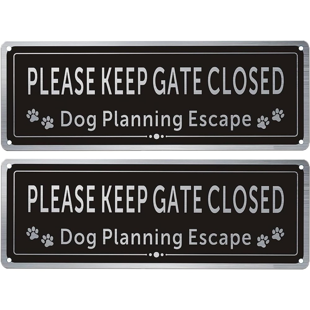 2 Pack Please Keep Gate Closed Sign – Please Close the Gate Metal Sign