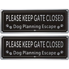 2 Pack Please Keep Gate Closed Sign – Please Close the Gate Metal Sign