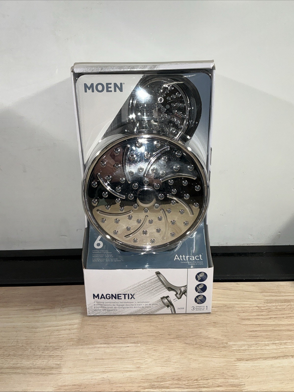 Moen Attract 26008 Magnetix Handheld/Rain and Shower Head Combo in Chrome Finish gallery