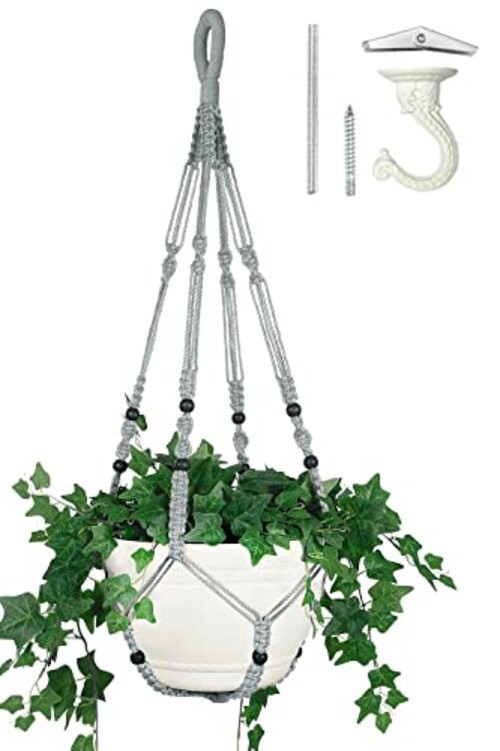 43 Inches Macrame Planter Hanger Large for2 inch Pot + Swag Hook (Extra 1 Gray gallery