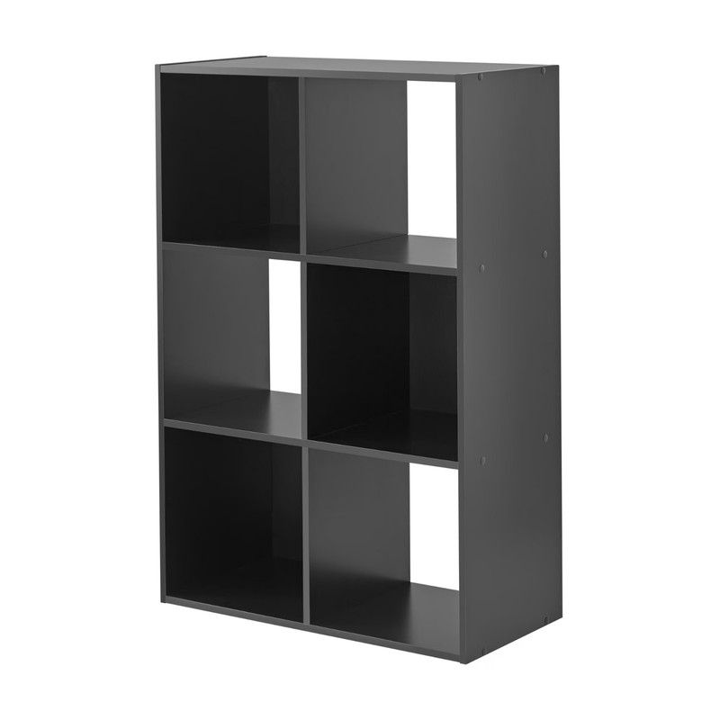 Mainstays 6 Cube Storage Organizer, Black, Shelving Unit gallery