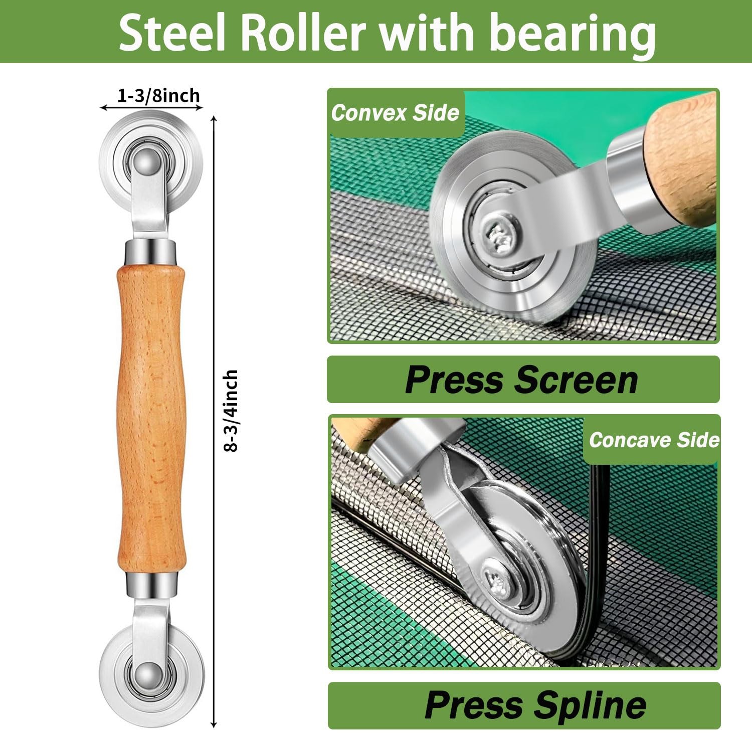 Screen Roller Tool, King&Charles Spline Roller, gallery