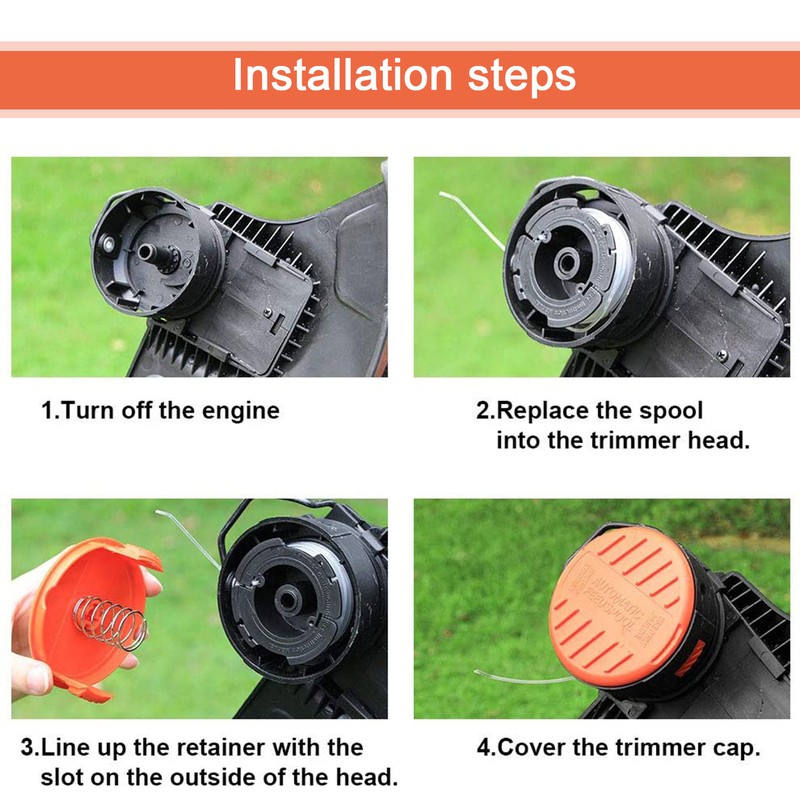6Spool+1Cap+1Spring Trimmer Spool Replacement for Black&Decker 0.065" AF-100 gallery