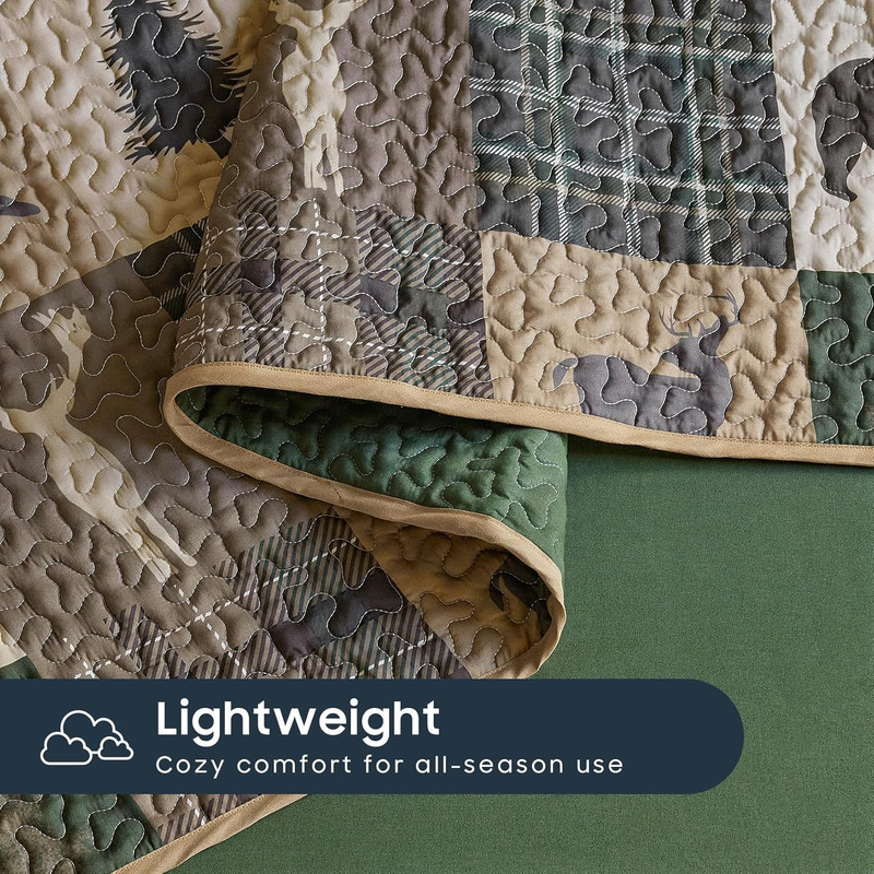 Rustic/Patchwork/Country,Reversible Lightweight Bedspread Set - GG Home gallery