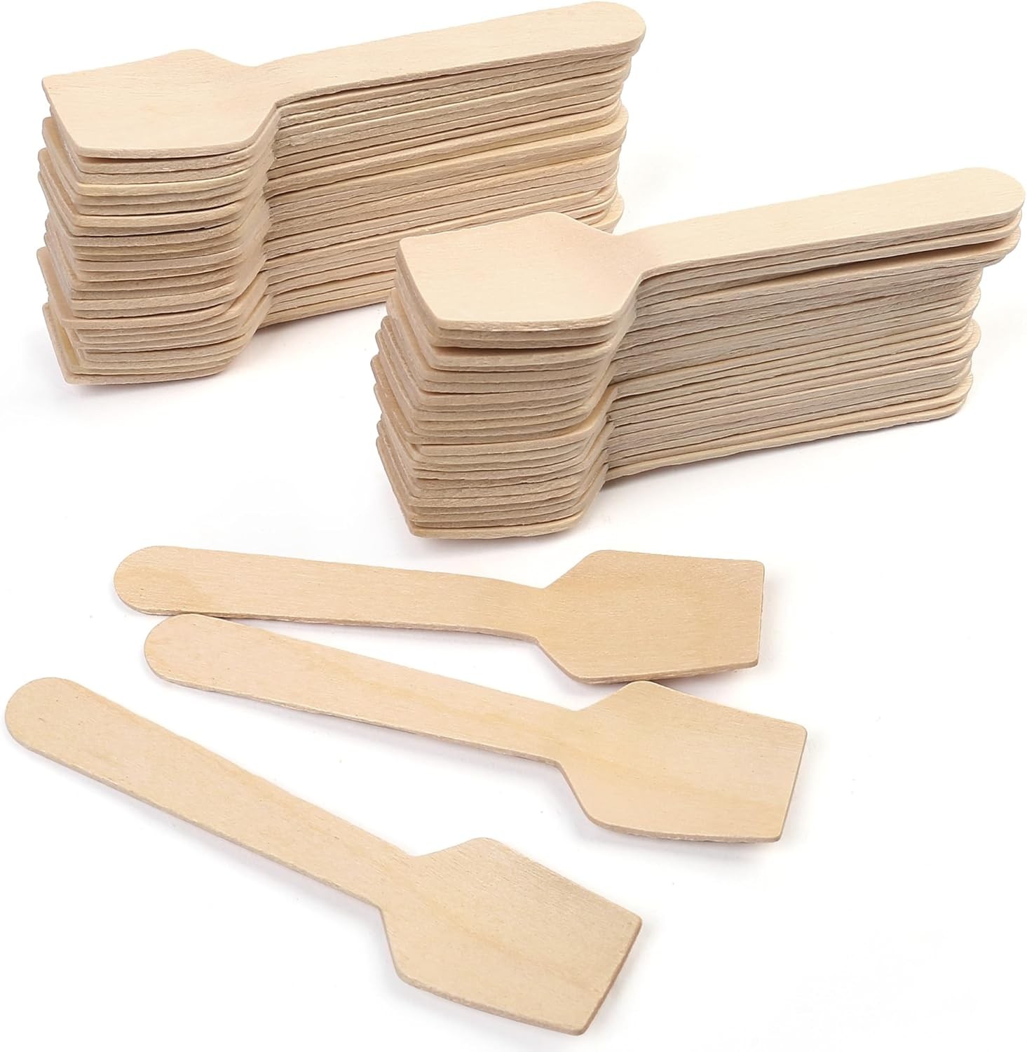 120PCS Wooden Spoons 3.75" Disposable Tasting Sampling Spoons with Concave Tip gallery