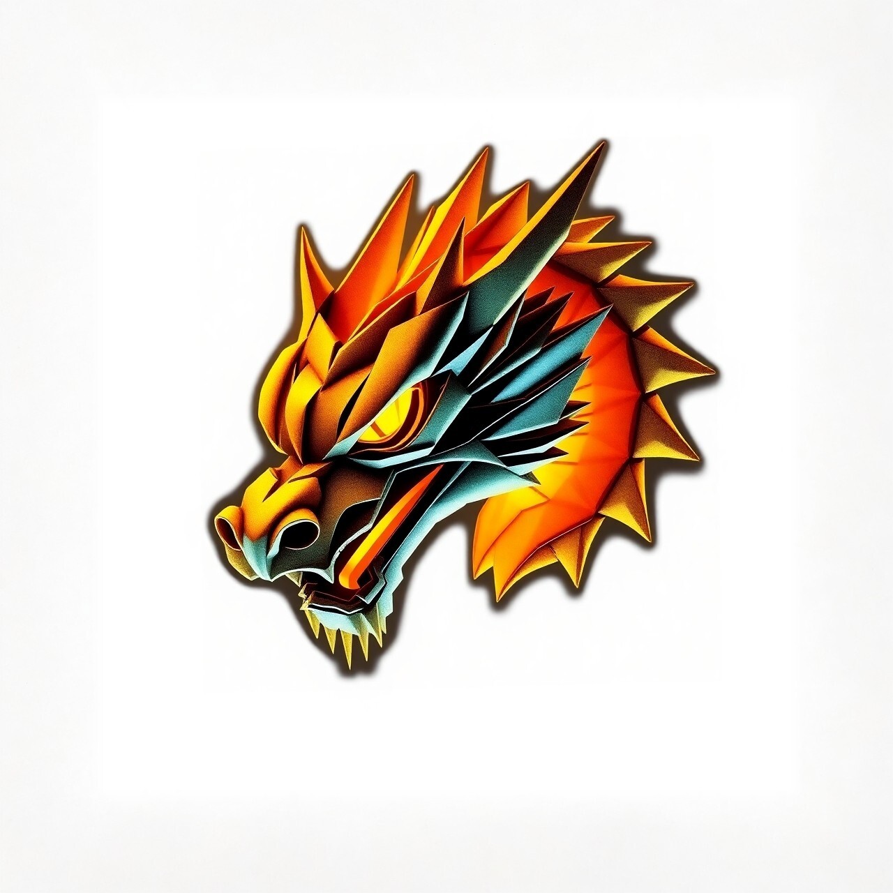 Hyper Dragon Origami Glow Dark Sticker Sci-Fi Fantasy Mythology Laptop Decal gallery