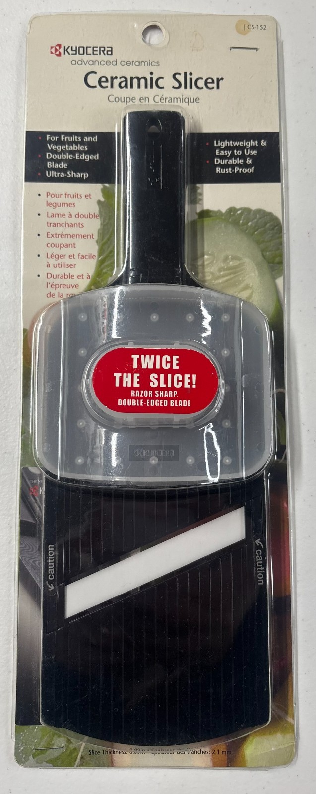Kyocera Double-Edged Slicer Ceramic, Black CS-152 Ultra Sharp NEW in Box gallery