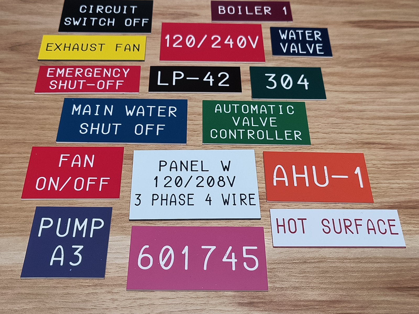 Custom Engraved Industrial Nameplate / Tag Sign Plaque Plate Label Placard gallery