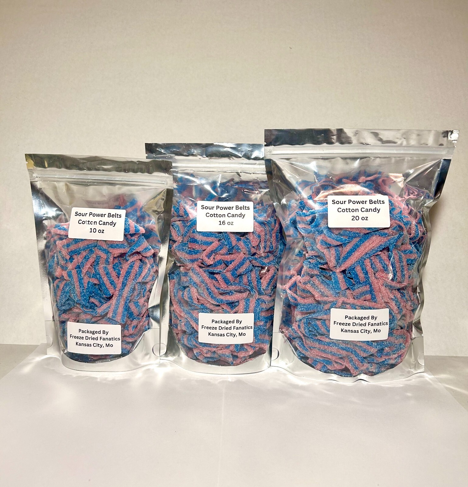 Sour Power Belts Candy Bulk *Cotton Candy Flavor* *Pick SIze* Packed Fresh Daily gallery
