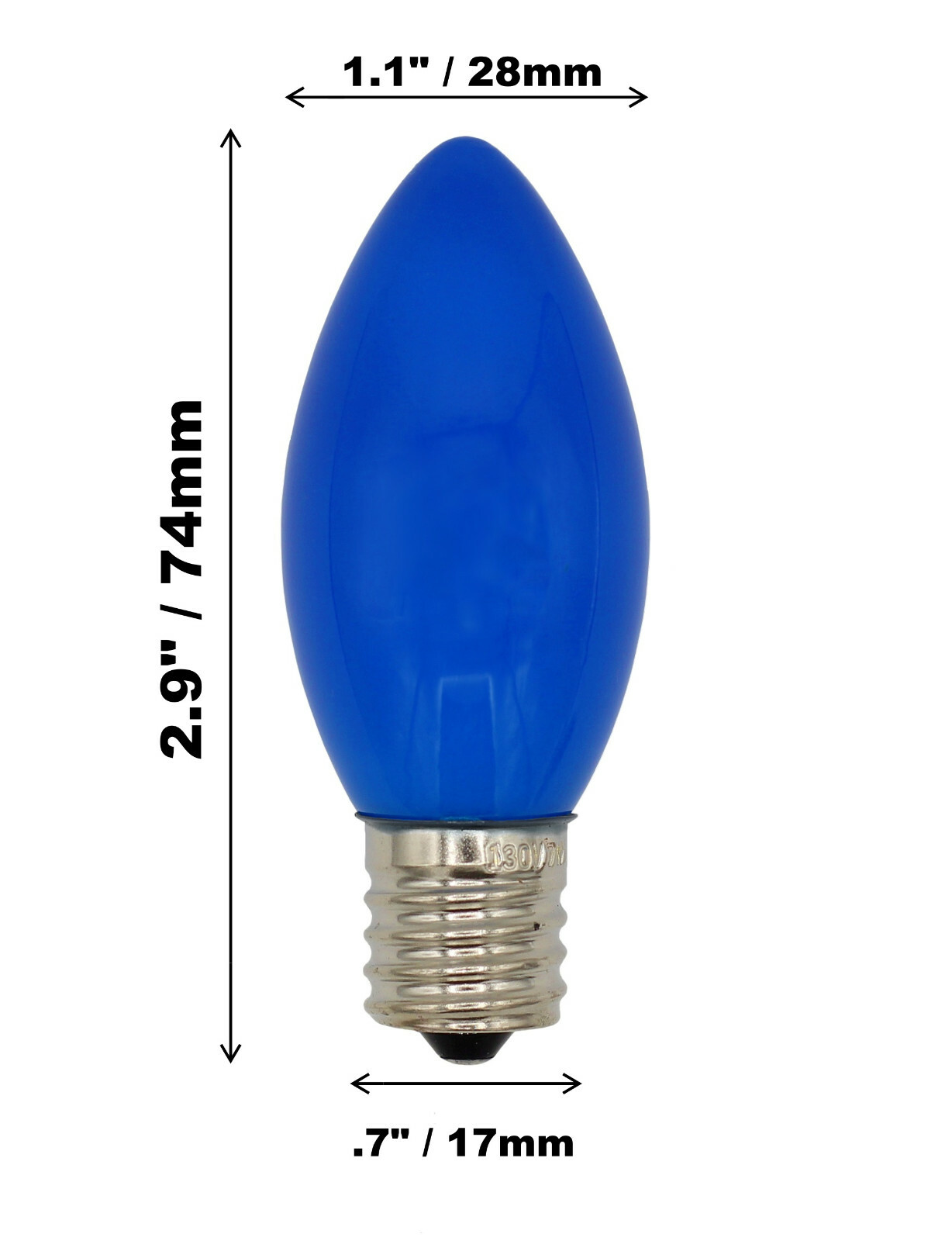 25 Steady Burning C9 Light Bulbs - Transparent Multicolor - 7 Watt, 130V gallery