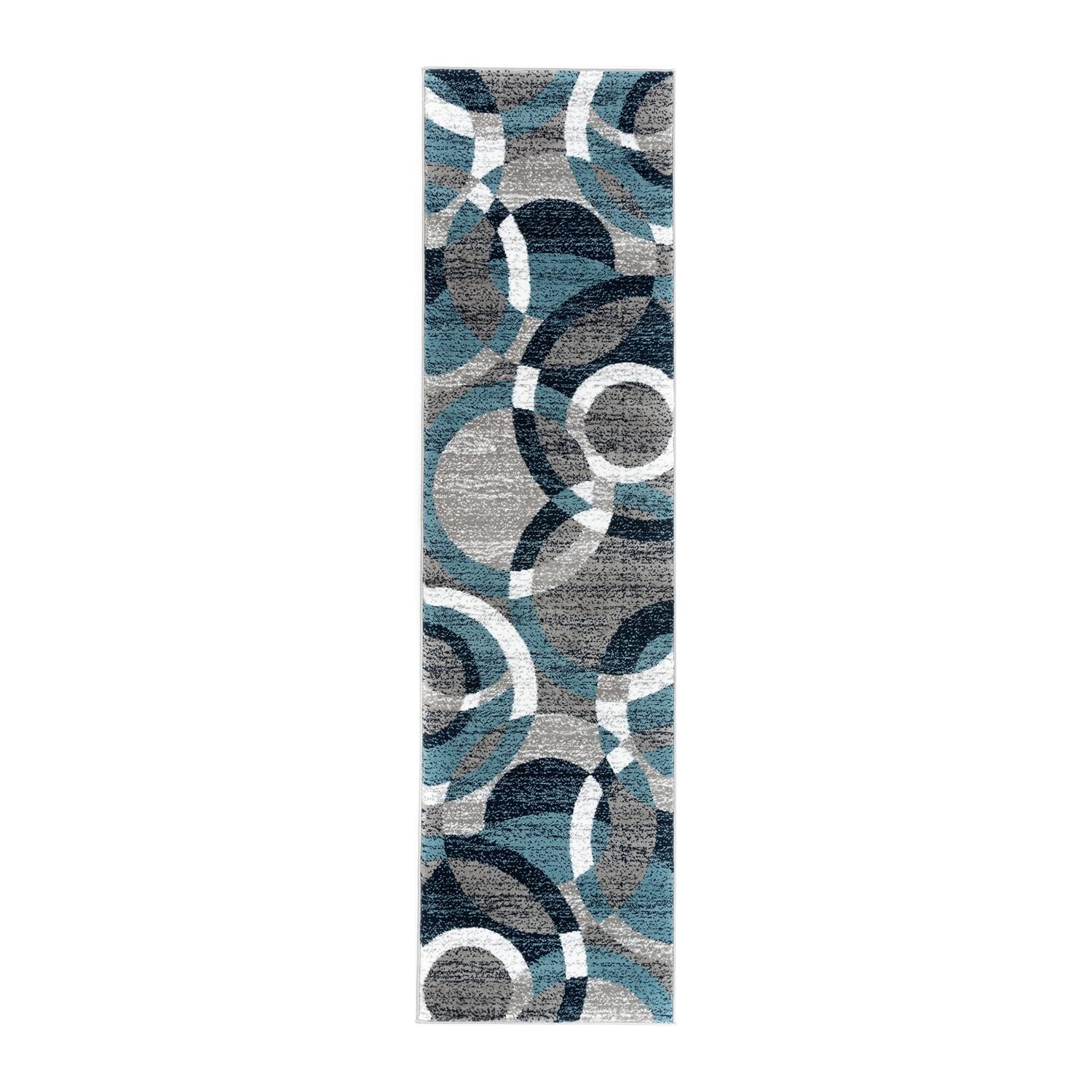 Rugshop Contemporary Modern Circles Abstract Runner Rug 2' x 7'2" Blue gallery
