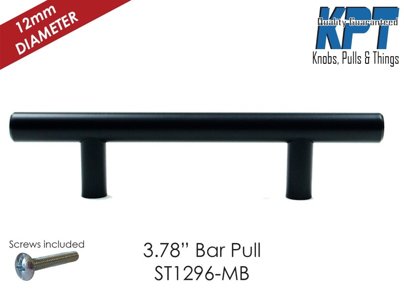 Cabinet Pulls 3.78"cc Black Modern SOLID T-Bar Kitchen Bath Drawer Pulls gallery