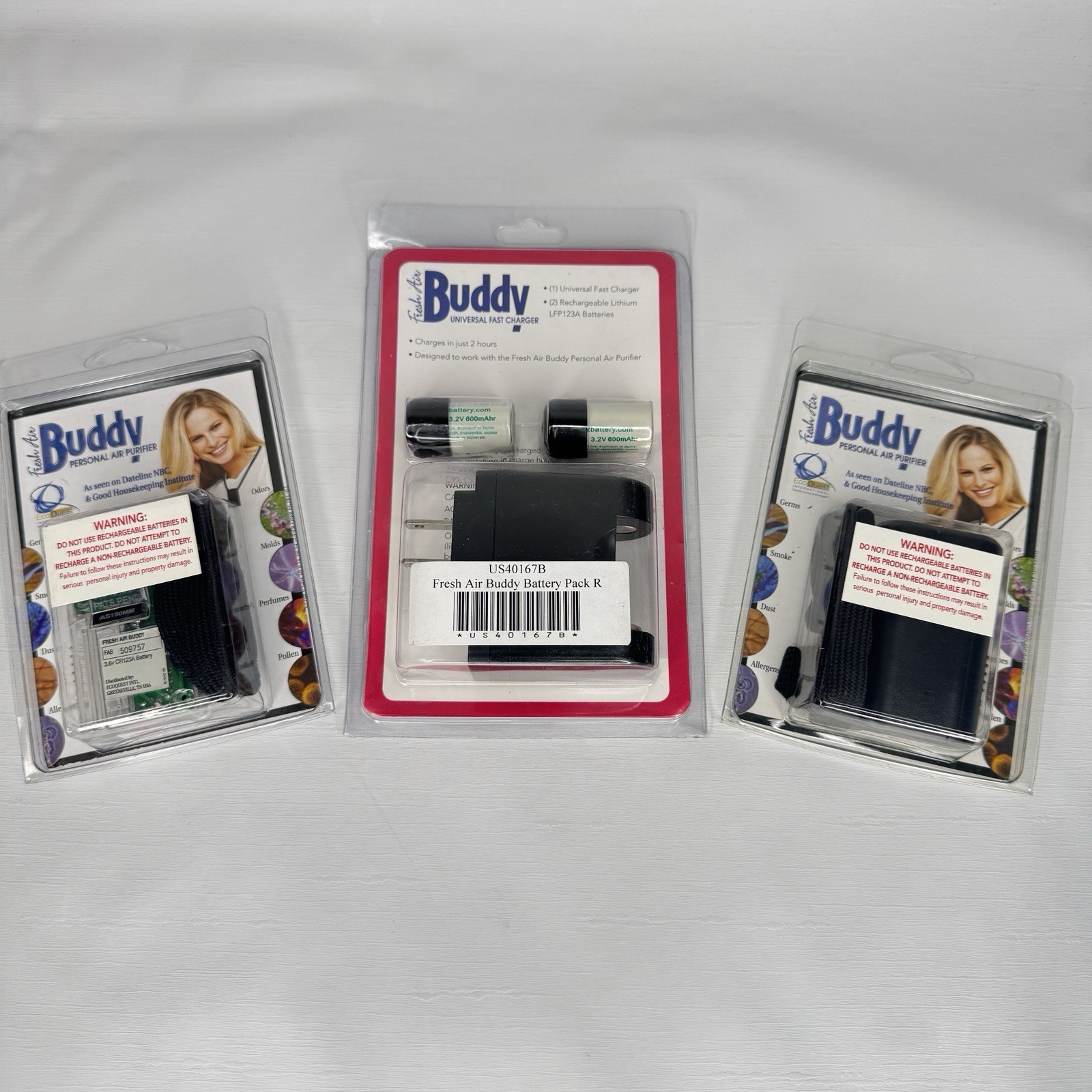 Buddy Personal Air Purifier & Universal Fast Charger Lot Mold Allergies Wearable gallery