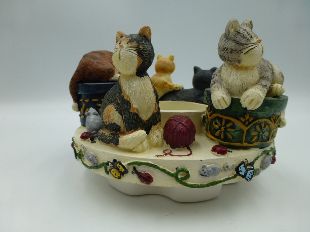 Candle Capper Cats Kittens Deb Strain Artist Vintage Candle Topper VTG