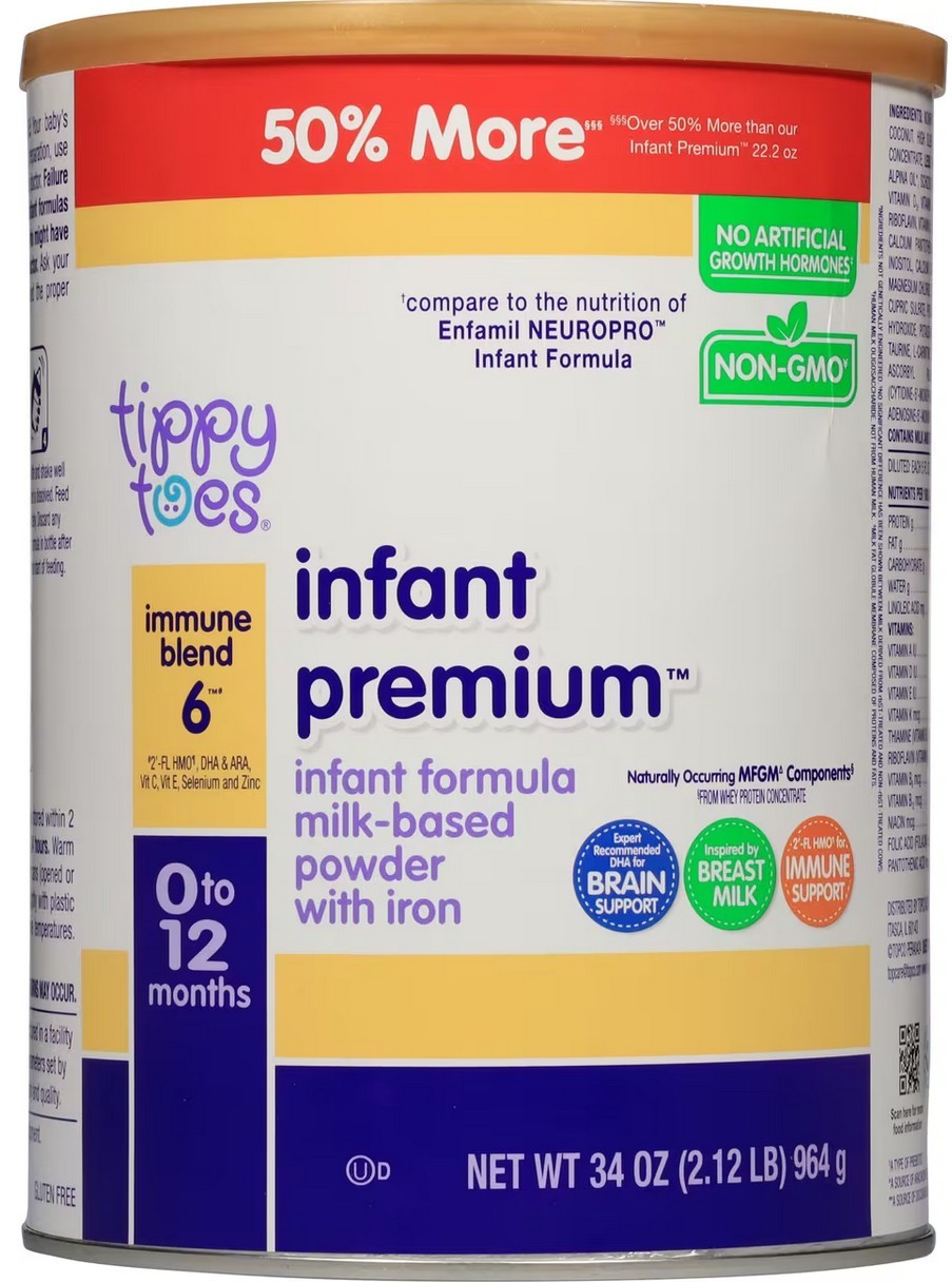 Tippy Toes Infant Premium Milk-Based w/ Iron Powder 0-12 Months, 34 oz gallery