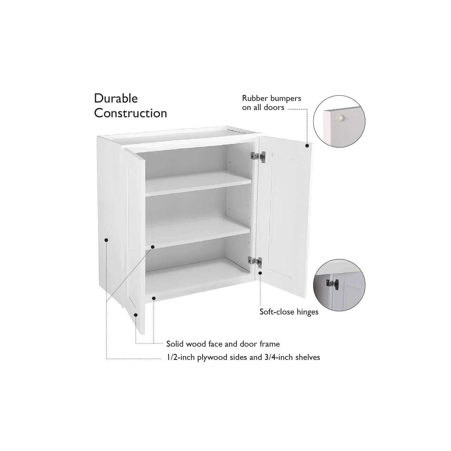Design House Brookings Shaker Unassembled Wall Kitchen Cabinet W2730 gallery