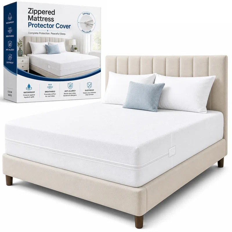 Mattress Encasement Waterproof Protector Zippered Deep Pocket Bed Bug Protector gallery