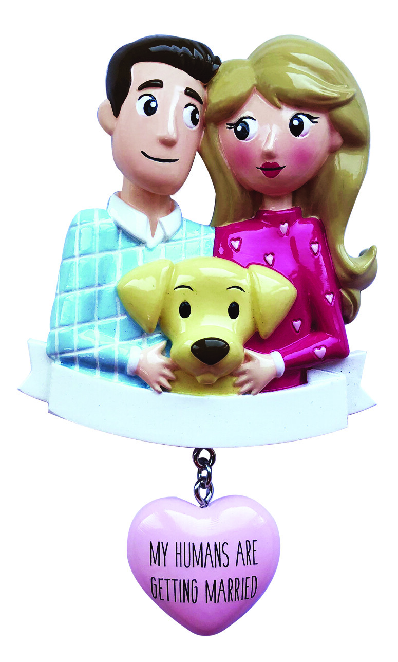 My Humans Are Getting Married/Engagement Personalized Christmas Ornament gallery