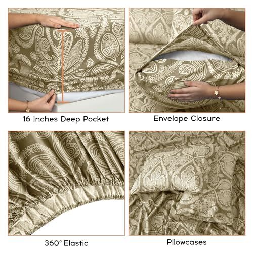 Lux Decor Queen Sheet Set, 6-Pc Cooling Bed Set, Assorted Colors , Sizes gallery