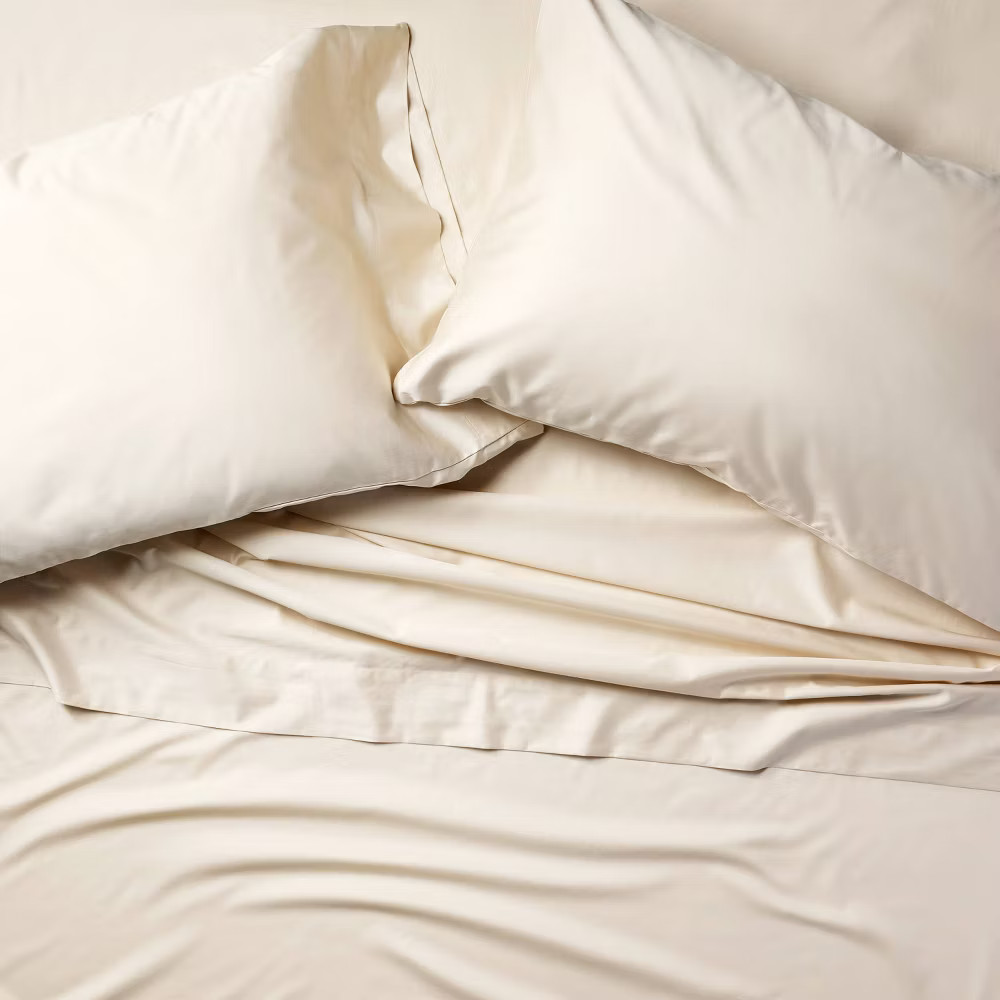 Standard 600 Thread Count Sateen Pillowcases Natural - Casaluna gallery
