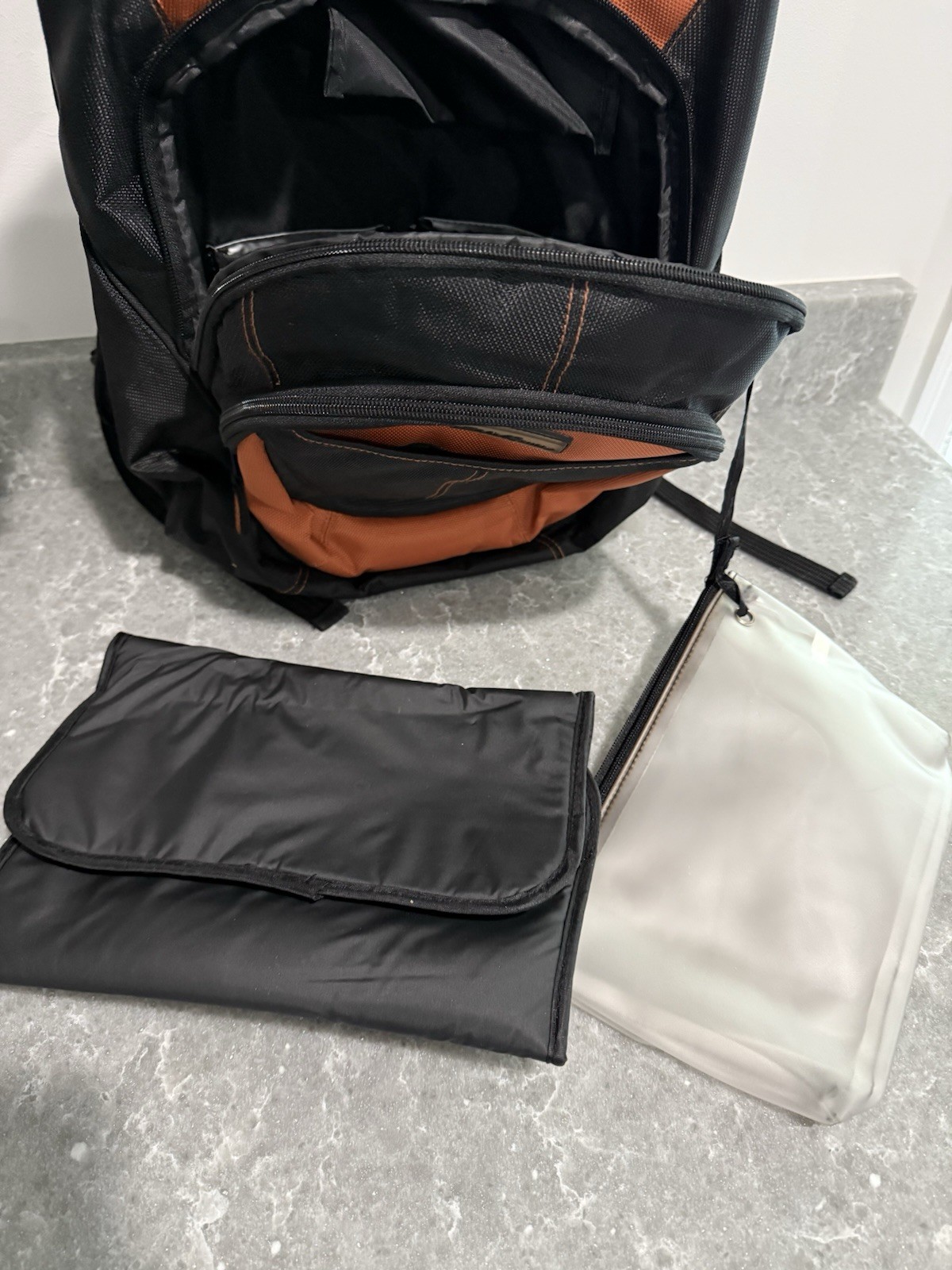 Eddie Bauer Black Rust Polyester Backpack w Compartments & Pockets 3