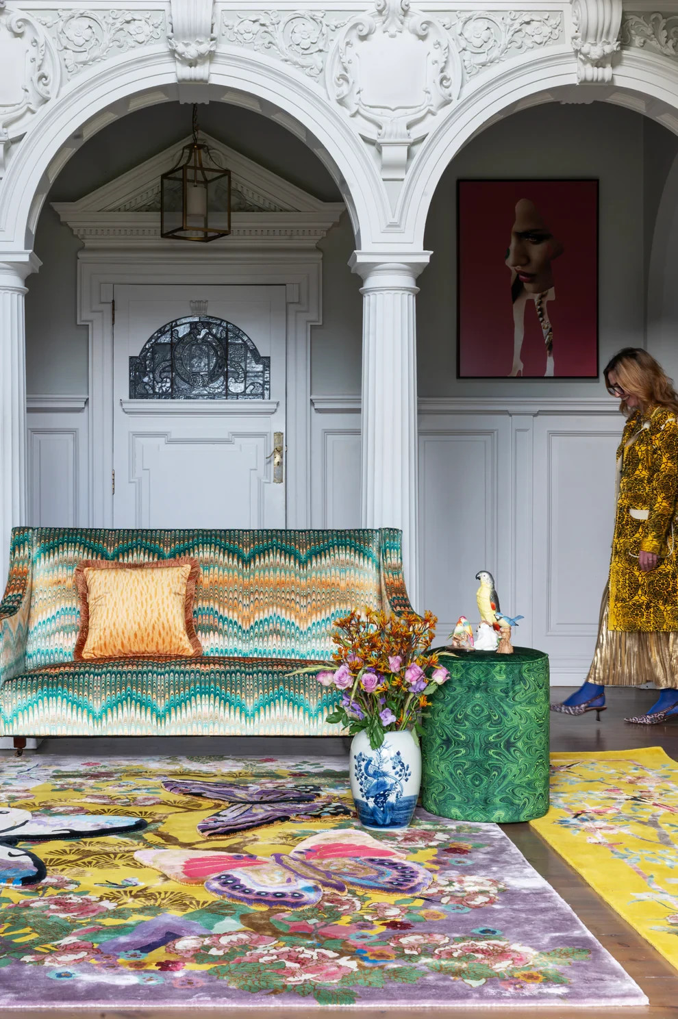 Wendy Morrison Mount Orient Violet Hand-Tufted Rug Chinoiserie Wool Designer gallery