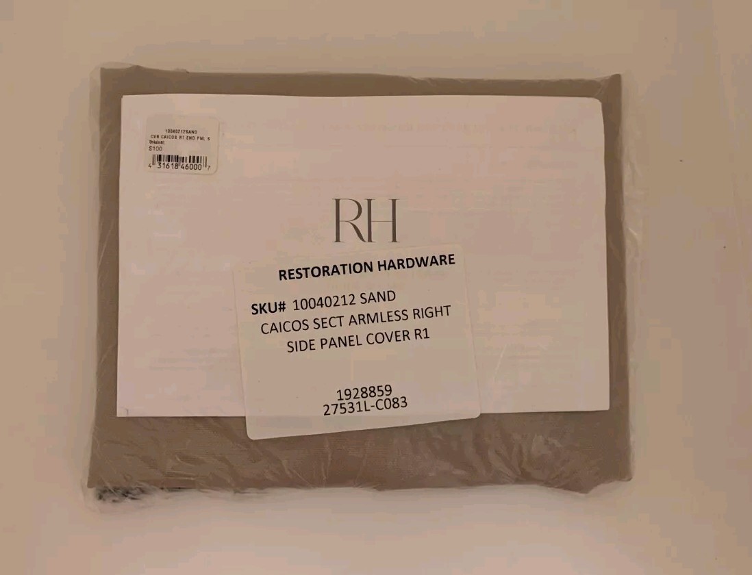Restoration Hardware Caicos Sect Armless Right SIDE Panel Cover R1 Sand 🆕 gallery