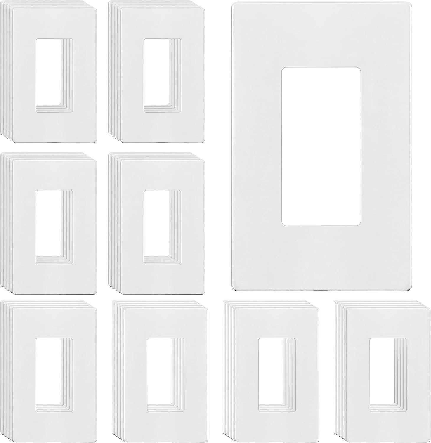 Screwless Decorator Wall Plates Child Safe Outlet Covers, Size 1-Gang 4.68" H X gallery